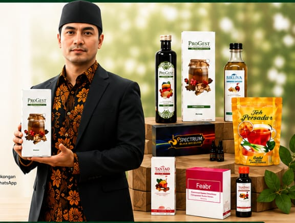 Pengedar Nurvia bersama produk kesihatan